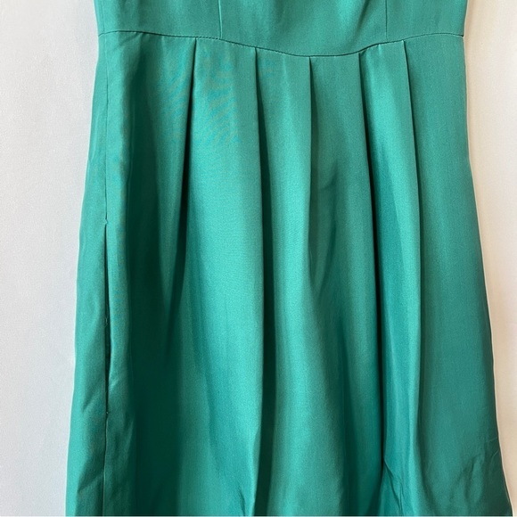 NWT MARTIN + OSA DRESS 0 EMERALD GREEN PROM ENGAGEMENT SILK TWEEN PLEATS BUBBLE - Picture 7 of 13